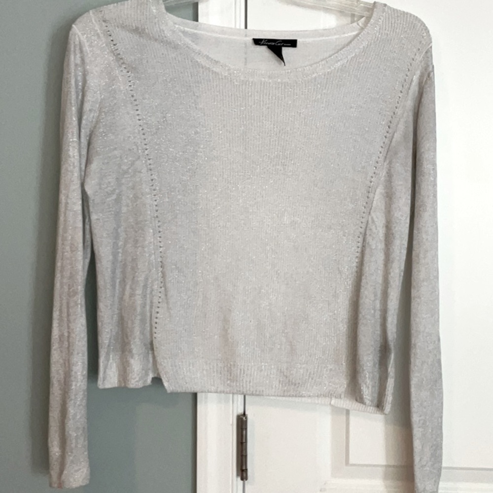 Beautiful see thru silver sweater